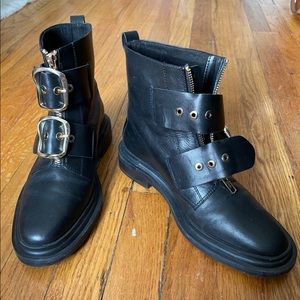 ASOS Black Boots with Gold Buckles